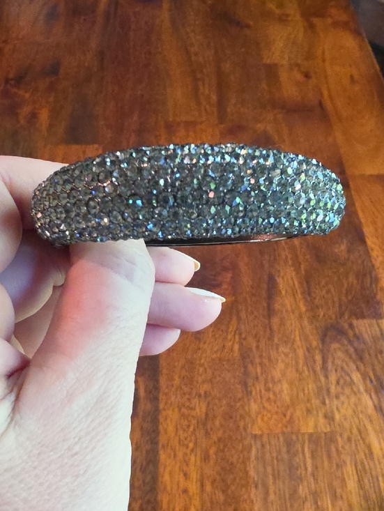 Jewelry - Rhinestone Bracelet Magnetic Closure Black Finish Metal EUC